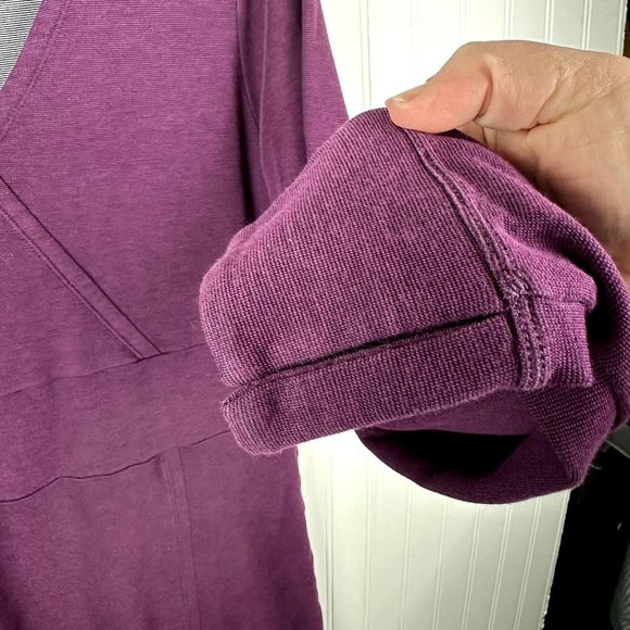 Toad & Co Purple V-neck dress Long sleeve Size Large - Picture 4 of 6